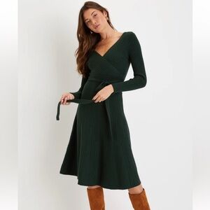 Lulus Emerald Green Sweater Dress Size Small NWT
